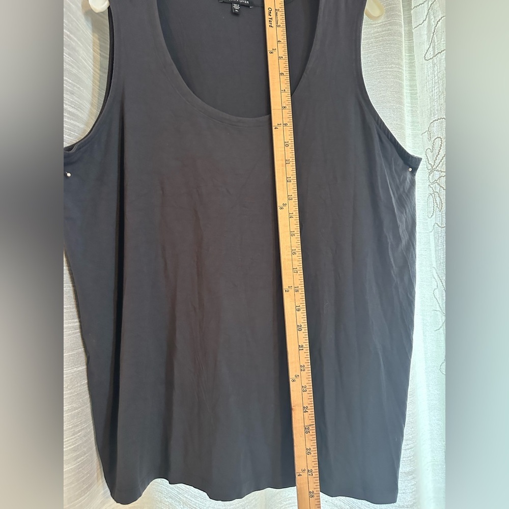Eileen Fisher Sleeveless black top Sz X Large Rayon Lycra - Picture 8 of 11